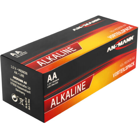 Lot de 40 piles alcalines ANSMANN 2109956