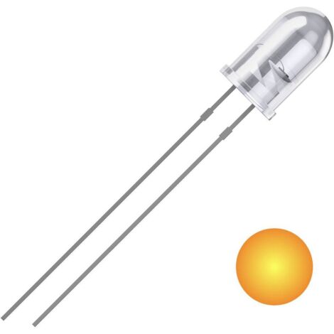 QUADRIOS LED, 5 mm, Couleur de lumière : Jaune, Boîtier : Transparent, 2500 mcd, 590 nm, 2,54 mm (1/2)