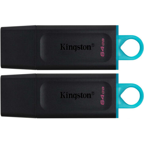 KINGSTON Kingston DataTraveler Exodia DTX/64GB-2P Clé USB 3.2 Gen 1 - avec capuchon de protection et anneaux pour porte-clés de plusieurs couleurs