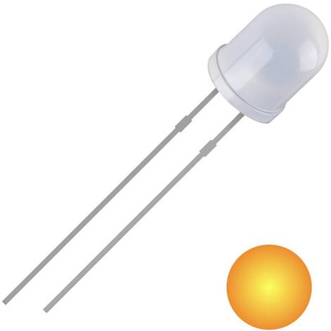 QUADRIOS LED, 5 mm, lumière jaune, boîtier diffus, 700 mcd, 590 nm, 2,54 mm (1/2)