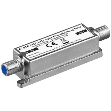 Filtre de blocage LTE (4G) GOOBAY pour DVB-T, 2x connecteurs F