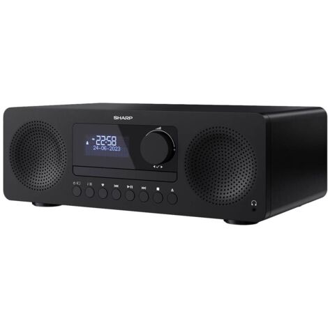 Sharp – Chaîne stéréo Bluetooth 60 W – Lecteur CD, radio DAB+, USB, AUX – Télécommande incluse – Système audio compact noir - XL-B720D