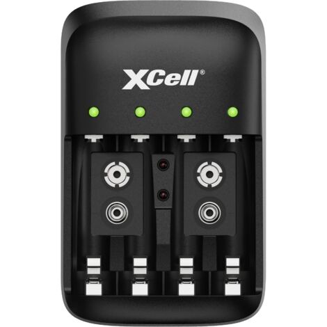 XCell BC-X500 Chargeur de piles rondes NiMH 6LR61 (9 V), LR03 (AAA), LR6 (AA) (1/2)