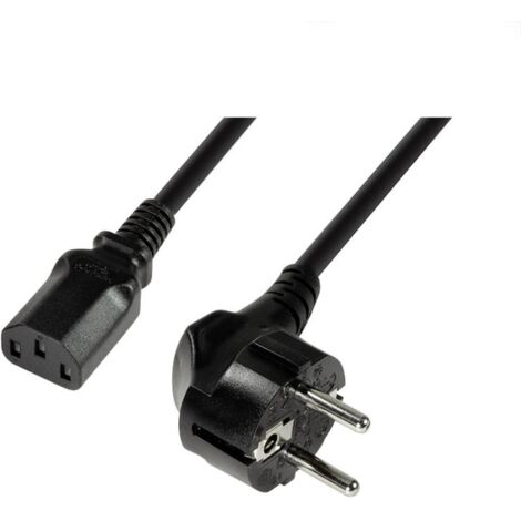 Câble de raccordement LogiLink alimentation [1x Prise mâle coudée + contact de protection - 1x Secteur mâle C13] 3.00 m noir Y254222 (1/4)