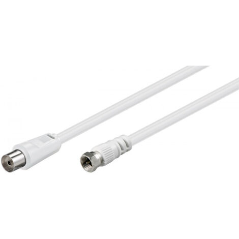 goobay Câble de raccordement SAT/antennes (70 dB), double blindage Fiche F  Prise femelle coaxiale - 1,5 m (11829)
