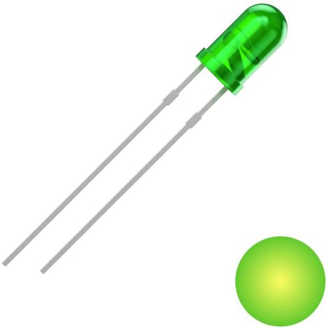 QUADRIOS LED, 3 mm, couleur de lumière : jaune-vert, boîtier : diffus-vert, 700 mcd, 569 nm, 2,54 mm (1/2)