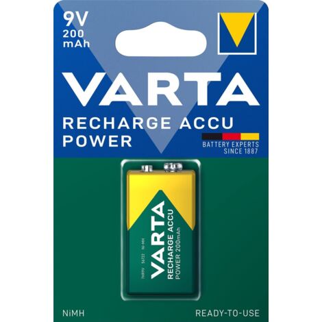 Varta RECH.AC.Power 9V200mAh BLI1 Pile rechargeable 6LR61 (9V) NiMH 200 mAh 8.4 V 1 pc(s)