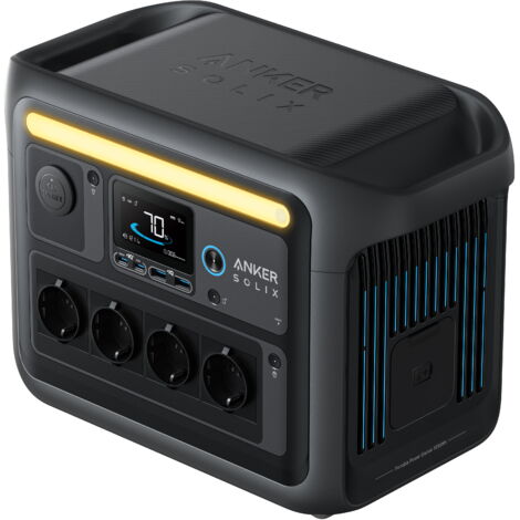 Anker – Station d'alimentation portable 1056 Wh – Recharge rapide 58 min – 1800 W – 9 prises – Technologie InfiniPower™ – Alimentation solaire 600 W max