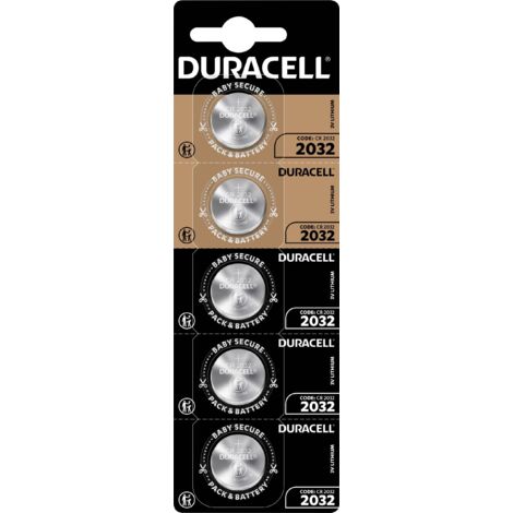 Duracell – Pile bouton CR2032 lithium 3V – Lot de 5 – 220 mAh – Pour montres, réveils, appareils photo (1/5)