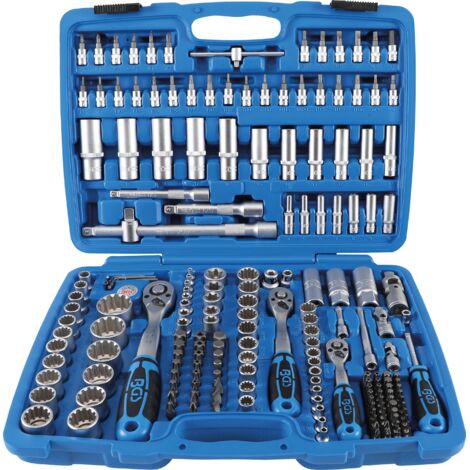 Bgs Technic – Coffret cliquet et douilles 2247 – 192 pièces – Entraînement 6,3 mm (1/4"), 10 mm (3/8"), 12,5 mm (1/2") – Douilles Gear Lock universelles (1/5)