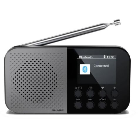 Sharp – Radio numérique portable DAB+/FM avec Bluetooth 5.3 – Écran couleur 2" – Alimentation USB-C – Double réveil – Compact et léger - DR-P520 (1/3)
