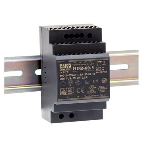 Alimentation rail DIN MEAN WELL HDR-60-12, 12 V/4,5 A