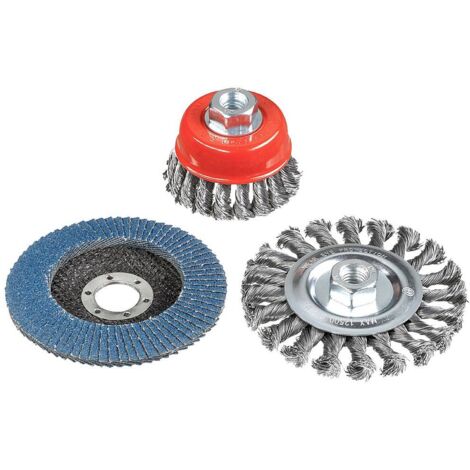 kwb Jeu de brosses métalliques pour meuleuse d'angle 597510 3 pc(s) (1/3)