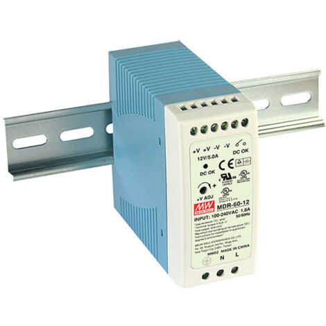 MEAN WELL MDR-60-12 ALIMENTATION RAIL DIN 12 V/DC 5 A 60 W NBR. DE SORTIES:1 X CONTENU 1 PC(S)