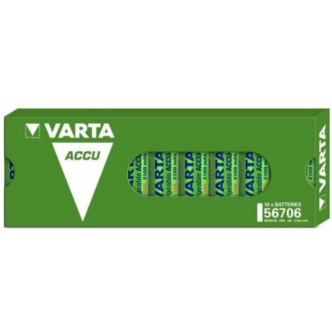VARTA Pack de 10 batteries rechargeables Accus 2100 mah 1,2V Ni-Mh