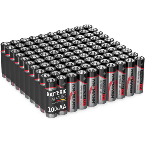 Ansmann – Piles alcalines Mignon AA 1,5V – Lot de 100 – Longue durée 5 ans – Alimentation pour télécommandes, lampes de poche, réveils (1/3)
