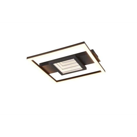Plafonnier LED lampe de salon lampe de plafond métal noir blanc chaud L 35 cm (1/5)