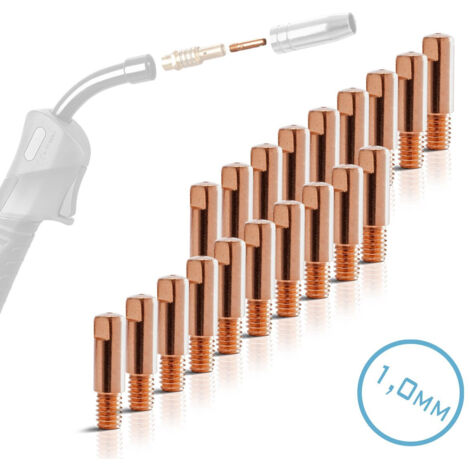 STAHLWERK Set de 20 buses de courant AK15 MB15 AK14 MB14 buses de contact M6x25 en 1,0 mm (1/4)