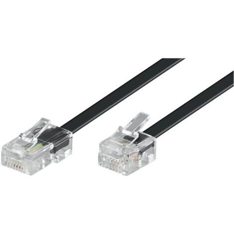 Câble Téléphonique Modulaire, conducteur en aluminium plaqué cuivre (CCA), Connecteur RJ45 (8P4C) Prise RJ11 ((6P4C). Longueur de câble 6 m (1/2)