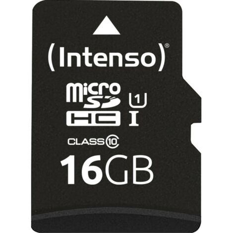 SD MicroSD Card 16GB Intenso SD-HC UHS-I inkl. SD- Adapter retail