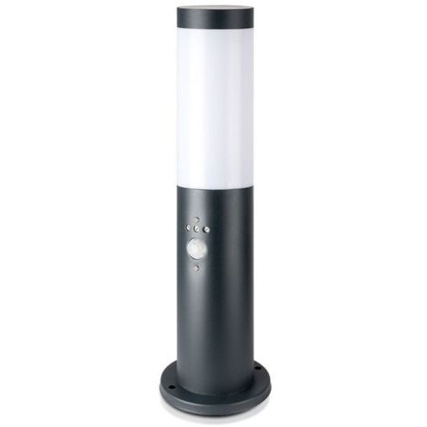 V-Tac – Lampadaire d'extérieur LED 45 cm – Douille E27 – Détecteur de mouvement IP44 – Gris – Pour éclairage de jardin