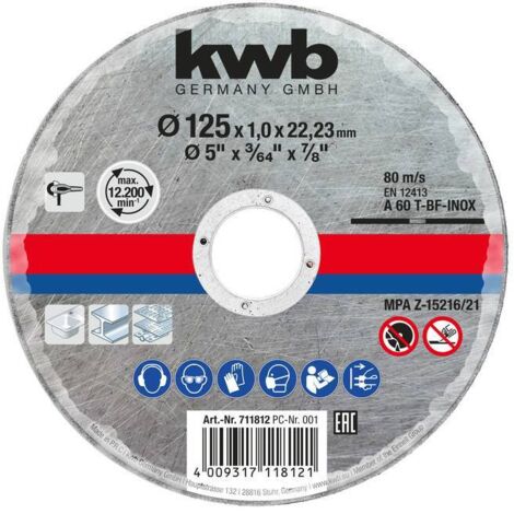 Disque de coupe KWB, 711812, 125x1,0 mm (1/3)