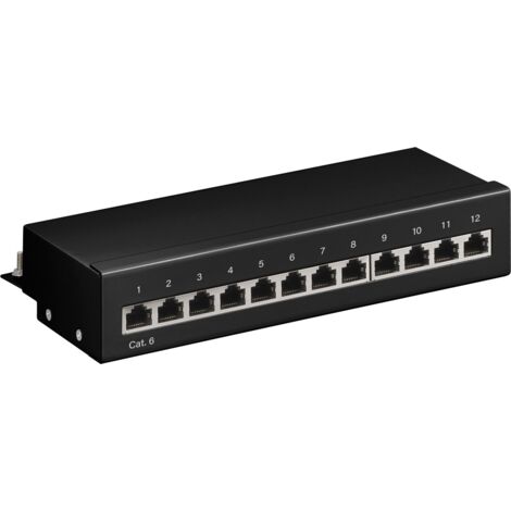GOOBAY CAT.6 Panneau de brassage 69307, Mini, 12 ports, STP, noir (1/4)