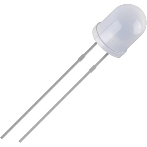 LED QUADRIOS, 5 mm, Lumière : blanche, Boîtier : diffus, 2500 mcd, 8000 K, 2,54 mm (1/2)