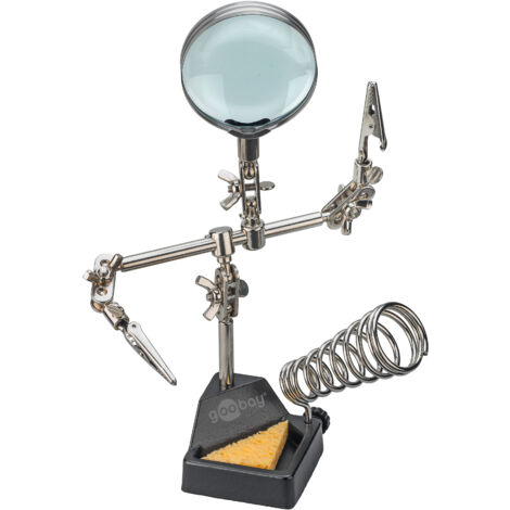 GOOBAY Troisième main, 76560, avec loupe et support pour fer à souder (1/5)