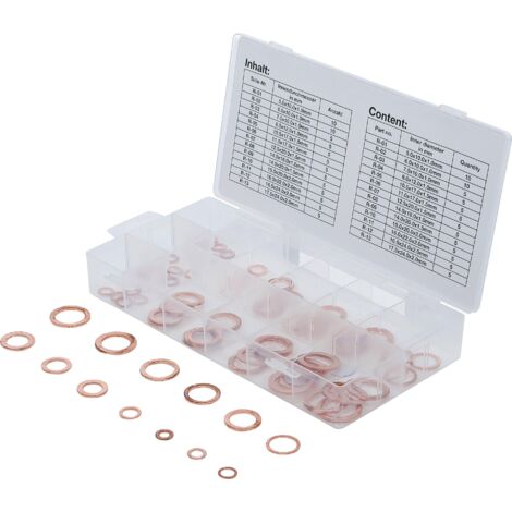 BGS TECHNIC Assortment Sealing Ring, 8132, Copper, Metric, 75-piece (1/3)