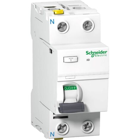 Schneider Electric – Interrupteur différentiel 40 A A9Z21240 – 2 pôles 240 V – Sensibilité 30 mA – Protection IP20 pour installations professionnelles - C898291