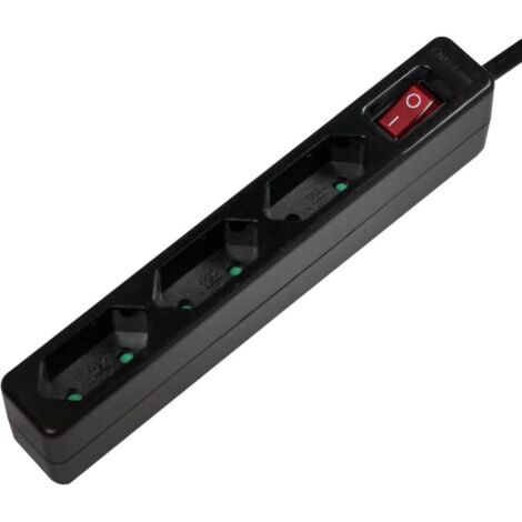 LOGILINK multiprise euro 3 prises, interrupteur, noir (1/3)