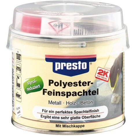 Mastic fin 2K blanc, durcisseur rouge, boîte de 250 g