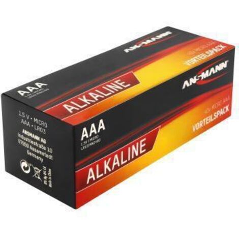 Ansmann Red Alkaline Micro AAA LR03 boîte de 40 piles (1/2)