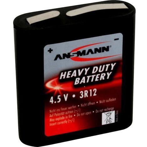 Ansmann – Pile plate 3R12 carbone-zinc 1700 mAh 4.5 V – Non rechargeable – Recommandée pour lampes de poche et radios – 1 pièce (1/5)
