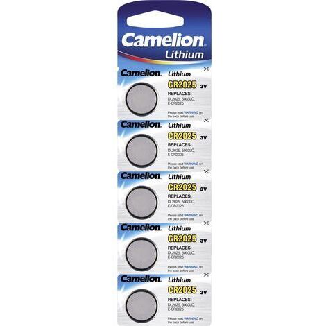 Pack de 5 piles Camelion Lithium 3V CR2025 (13005025)