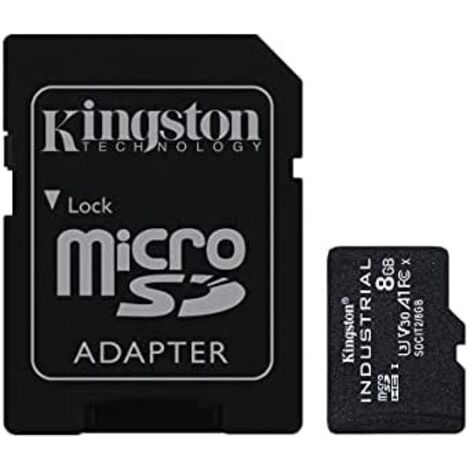 Carte KINGSTON MicroSDHC Industrie 8 Go avec adaptateur SD (1/5)