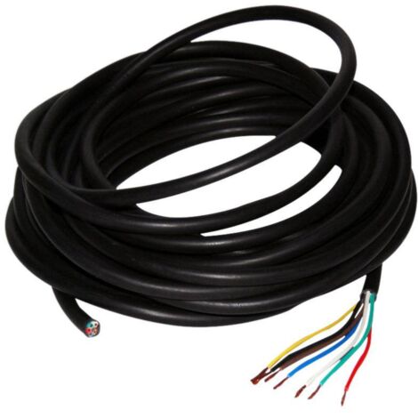 Câble électrique 7 conducteurs 0,75mm² – Longueur 10m – PVC pour alimentation électrique – Extrémités ouvertes – LAS