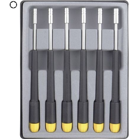 Clés à douille 28066 – Jeu de 6 pièces M1,0 à M2,0 – Acier nickel-chrome-molybdène – Pour électronique et mécanique de précision – Donau Elektronik