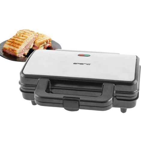 Appareil à croque-monsieur ST109562 – Acier inoxydable noir – Capacité 2 tranches – Revêtement antiadhésif pour nettoyage facile – Emerio - R776761