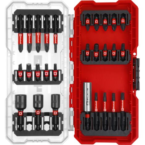 Einhell Set S-CASE Coffret de 28 embouts résistants aux chocs (embouts de 25 mm, embouts de 50 mm, porte-embouts de 60 mm, douilles)