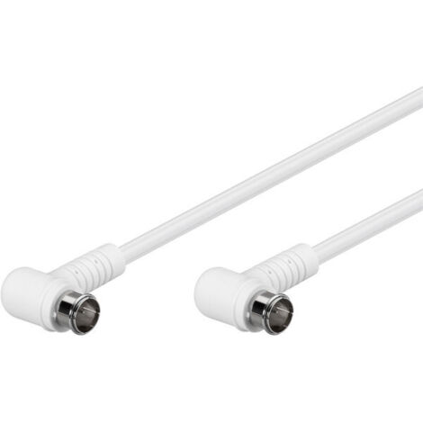 goobay Câble de connexion coudé SAT, F-Quick, double blindage, Fiche F (Quick) 90°  Fiche F (Quick) 90° (entièrement blindée), 2.5 m (67342)