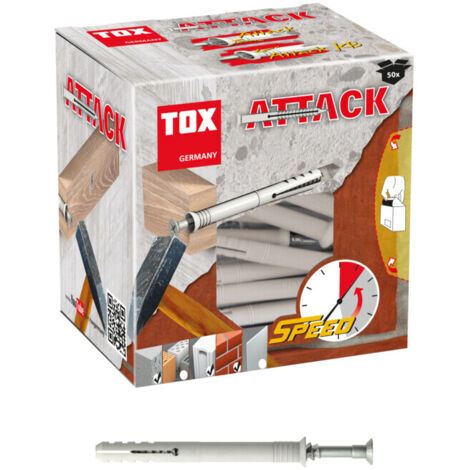 Chevilles a clouer Attak tete fraisée, 6x60mm emballage   50 pieces