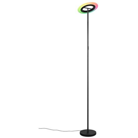 Lampadaire LED lampe de lecture noir RGBW changeur de couleurs dimmable H 175 cm (1/3)