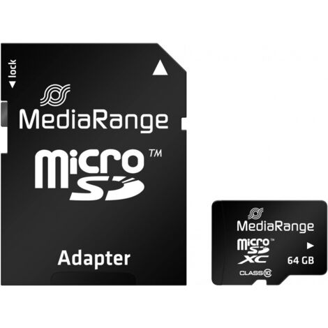 MediaRange MEDIARANGE MR955 - 64 Go - MicroSDXC - Classe 10 - 60 Mo/s - 15 Mo/s - Noir (1/2)