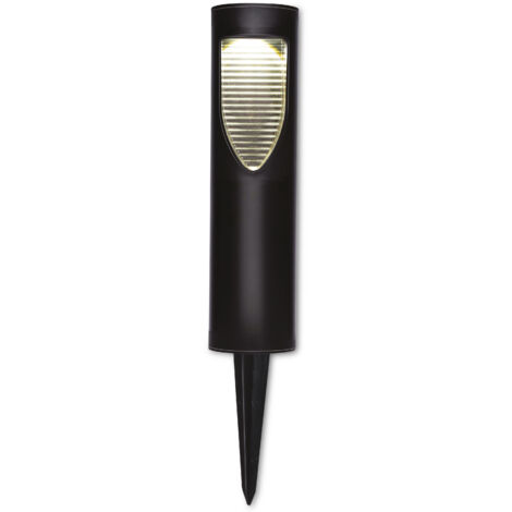 Lampe solaire LED GRUNDIG à lumière blanche chaude, avec piquet, noire (1/2)