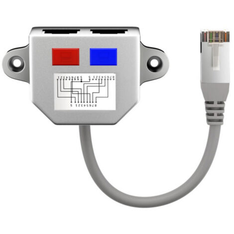 R'Š¢partiteur de cbles, adaptateur en Y, Ethernet + ISDN, blind (1/2)