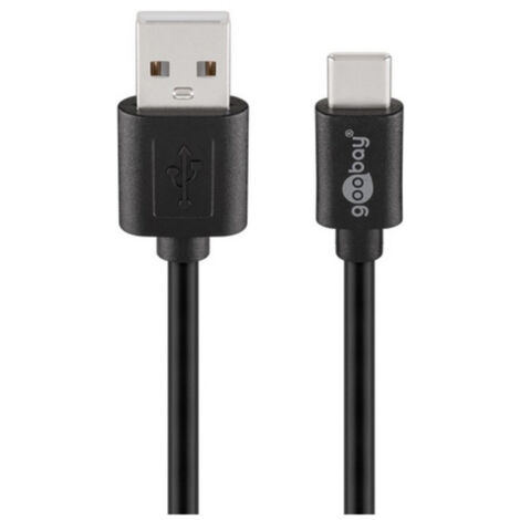 GOOBAY Câble de connexion USB 2.0 Hi-Speed, C/A 55466, 1 m, noir (1/2)