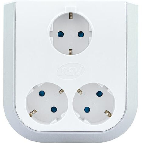 Rallonge de prise MultiPower 3 voies blanc-gris (Par 2) (1/5)