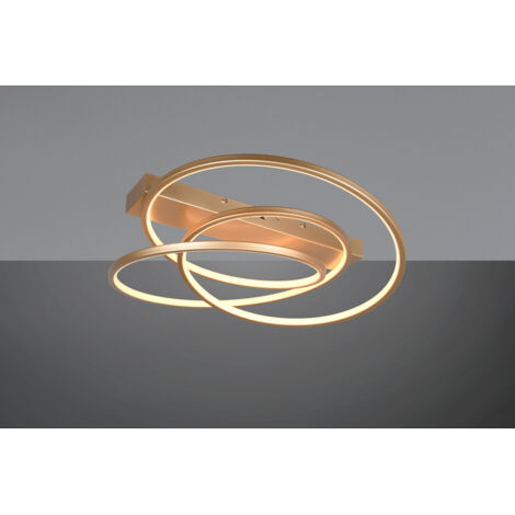 Plafonnier LED TRIO Darvin 649110179 couleur or, 34 W, 4500 lm, CCT (1/2)